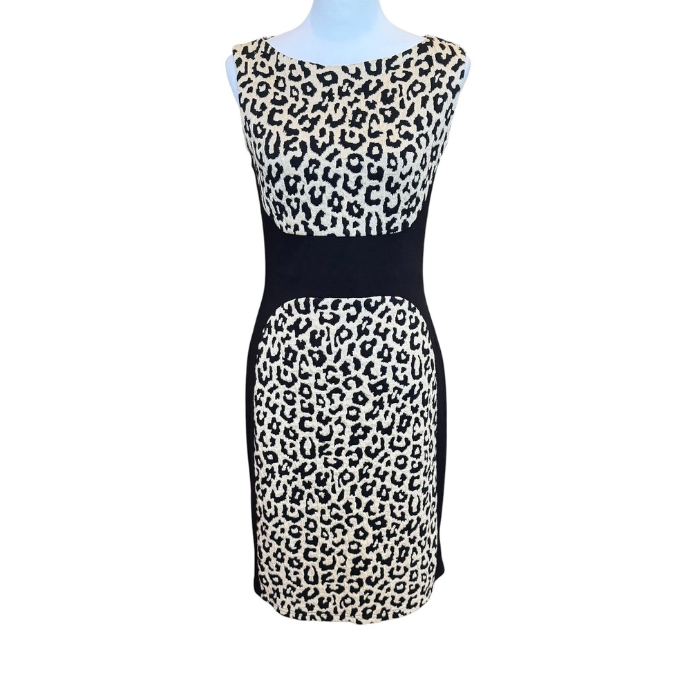Joseph Ribkoff Sheath Dress Size 8 Animal Print Cocktail Party Office Stretch